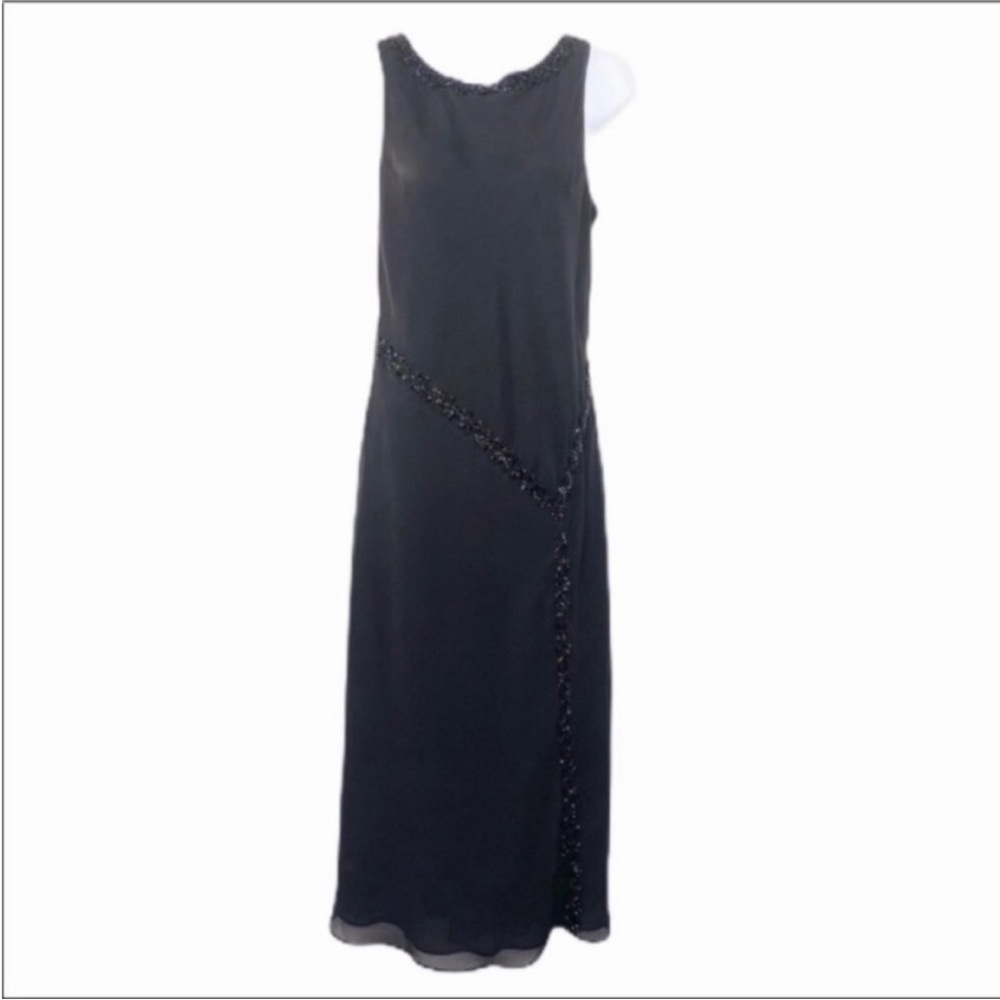 STUDIO I EVENING beaded formal dress 10 black